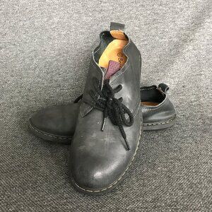 Bruno Marc New York Men's Distressed Black Leather Oxford Derby Shoes Size 9.5